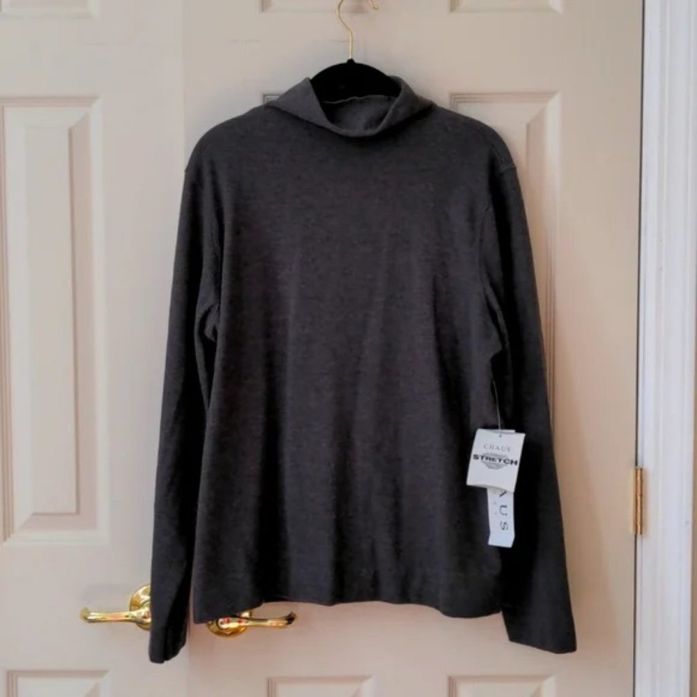 Chaus Charcoal Grey Mock Turtleneck
